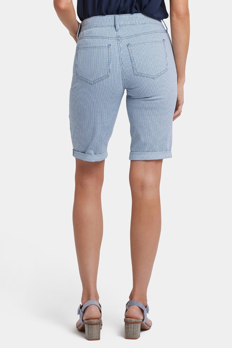 Briella 11 Inch Denim Shorts With Roll Cuffs | Merida Stripe | Shorts | NYDJ