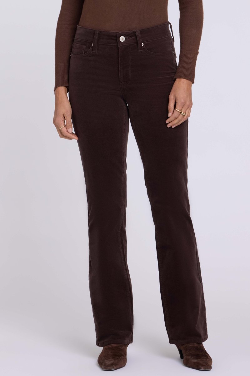 Brooklyn Bootcut Pants in Fine Wale Stretch Corduroy | Bitter Chocolate - NYDJ