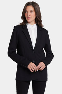 Classic Blazer Jacket in Ponte Knit | Black | Blazer | NYDJ