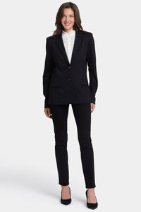 Classic Blazer Jacket in Ponte Knit | Black | Blazer | NYDJ