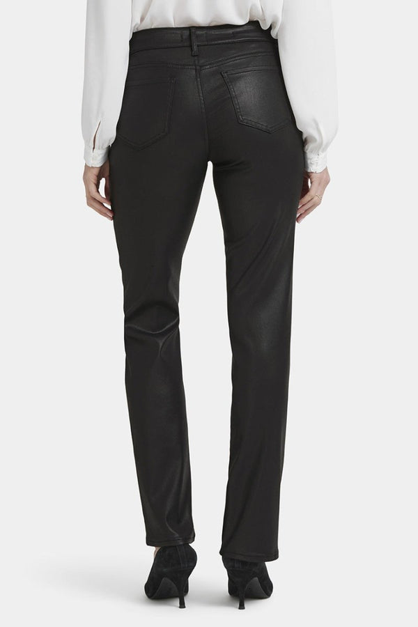Coated Marilyn Straight Jeans | Black Coated | Pants | NYDJ