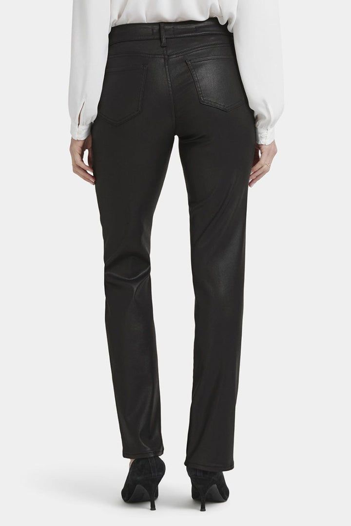 Coated Marilyn Straight Jeans | Black Coated | Pants | NYDJ