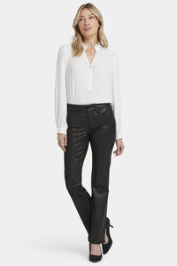 Coated Marilyn Straight Jeans | Black Coated | Pants | NYDJ