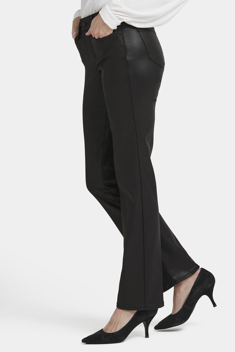 Coated Marilyn Straight Jeans | Black Coated | Pants | NYDJ