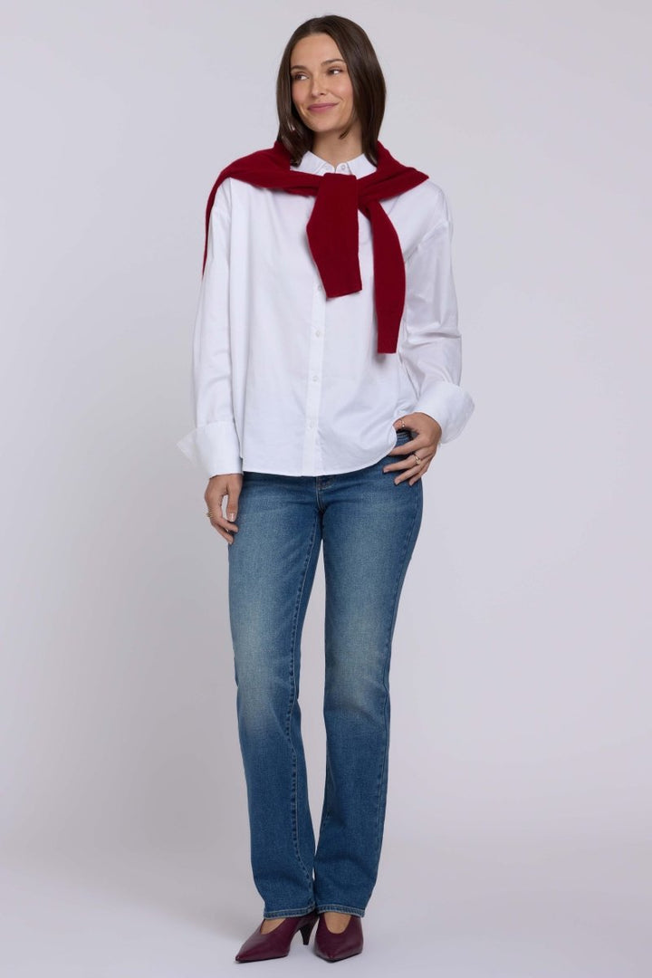 Daphne Shirt in Cotton Poplin | Optic White - NYDJ