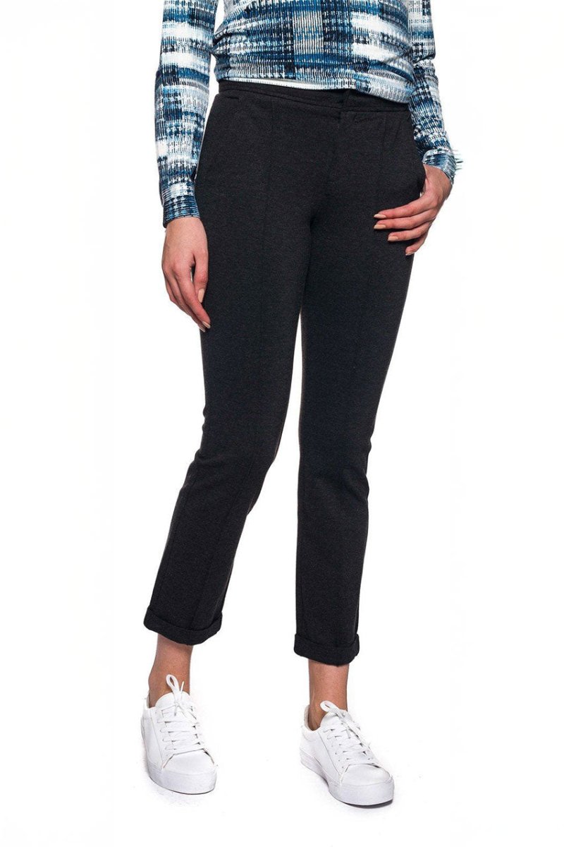 Denise Slim Cuffed Ankle Jeans Grey Jersey | Charcoal | Pants | NYDJ