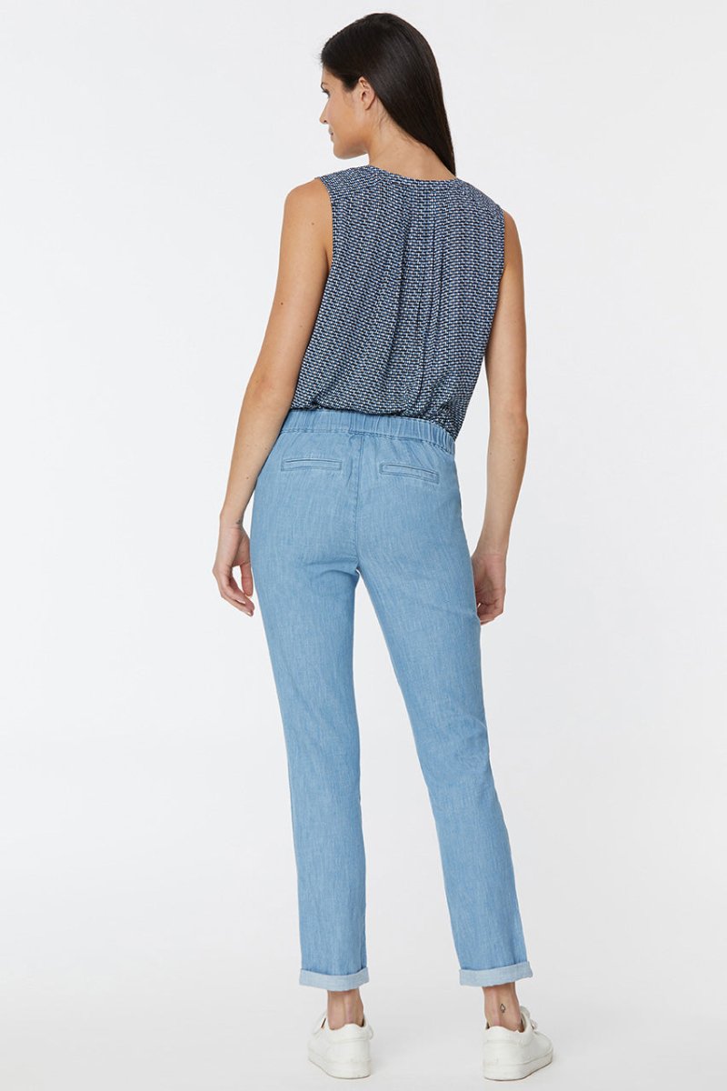 Drawstring Slim Jogger Ankle Light Blue Chambray | Light Stone | Denim | NYDJ
