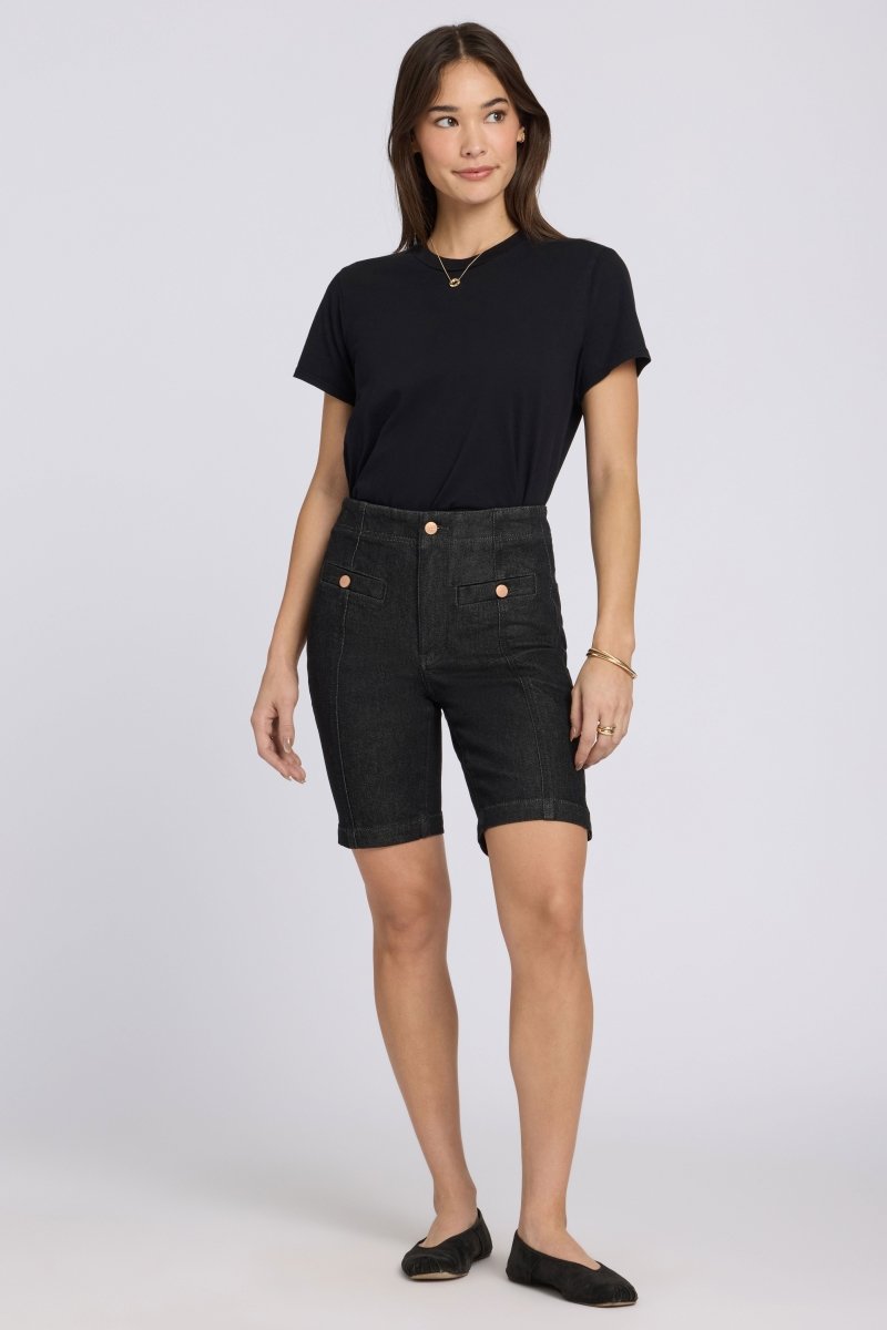Ella Denim Shorts With High Rise | Black Rinse | Denim | NYDJ