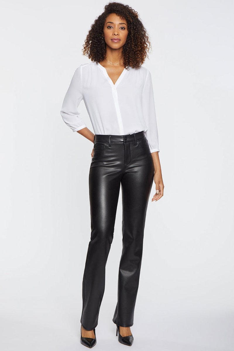 Faux Leather Marilyn Straight Sculpt-Her™ Pants | Black | Pants | NYDJ