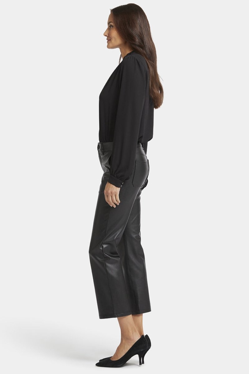 Faux Leather Straight Sculpt-Her™ Ankle Trouser Black | Black | Pants | NYDJ