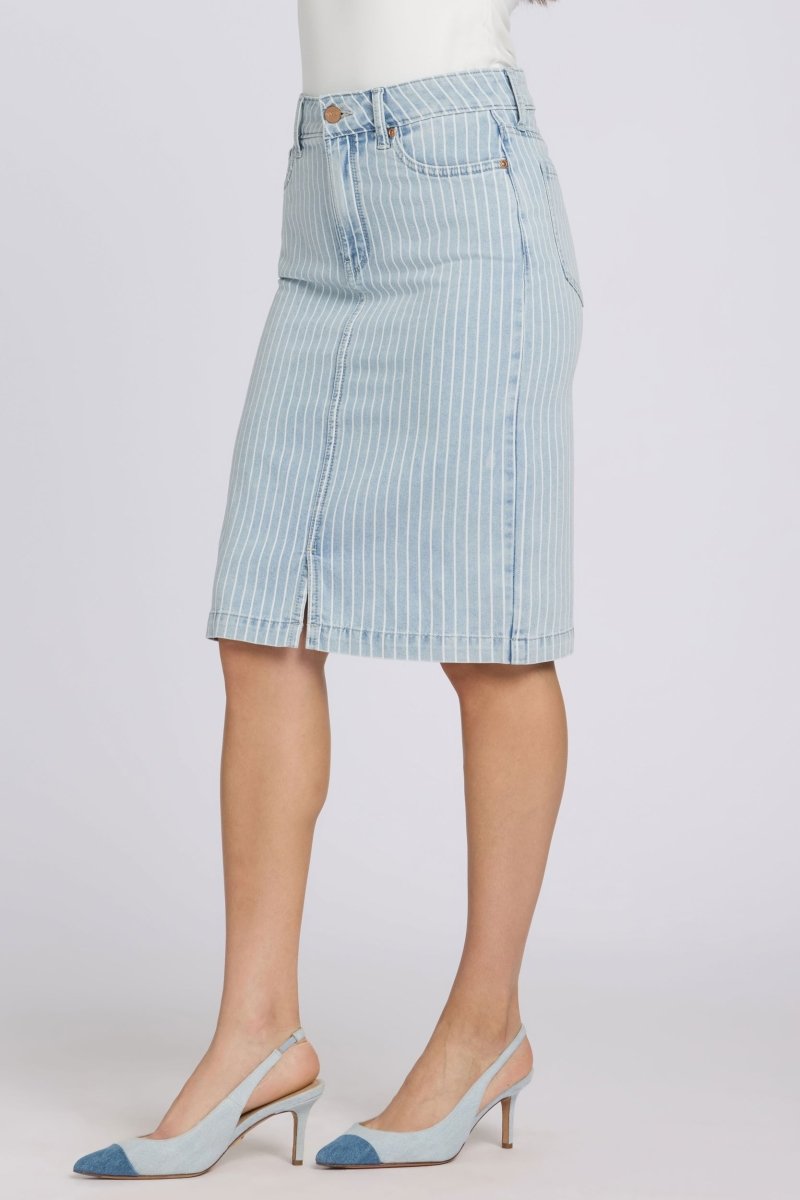 High Rise Denim Skirt | Azure Stripe | Denim | NYDJ