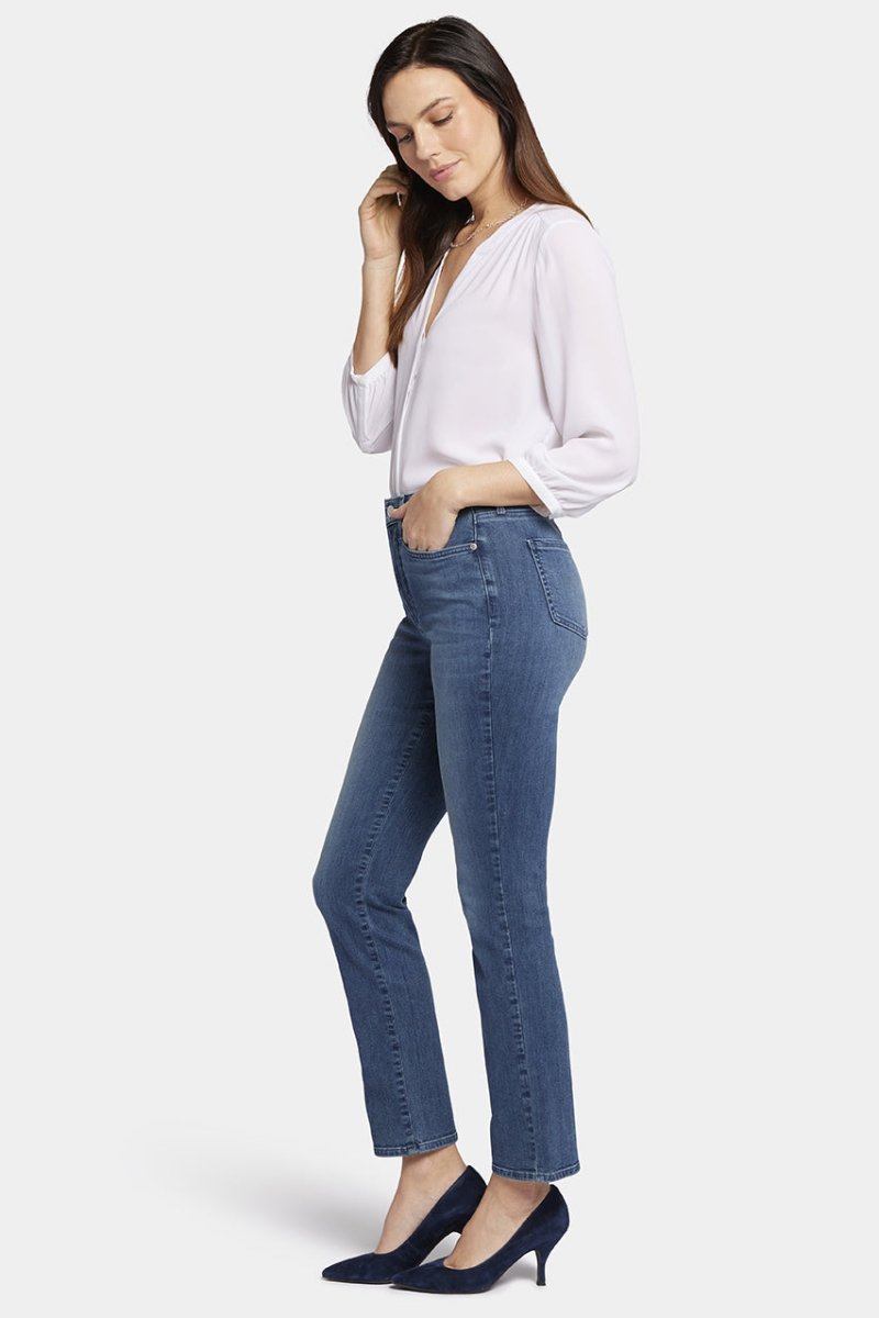 High Rise Sheri Slim Medium Blue Premium Denim | Landslide | Pants | NYDJ