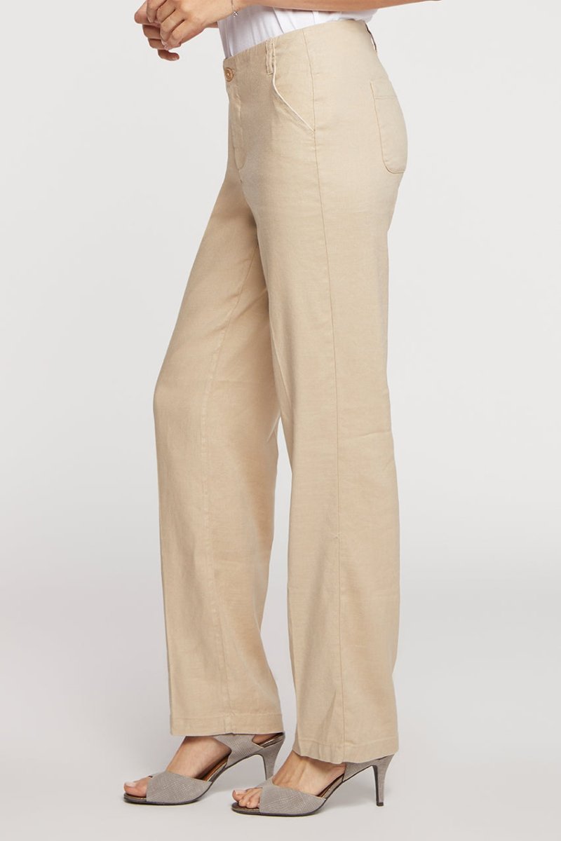 Marilyn Straight Pants In Stretch Linen | Feather | Pants | NYDJ