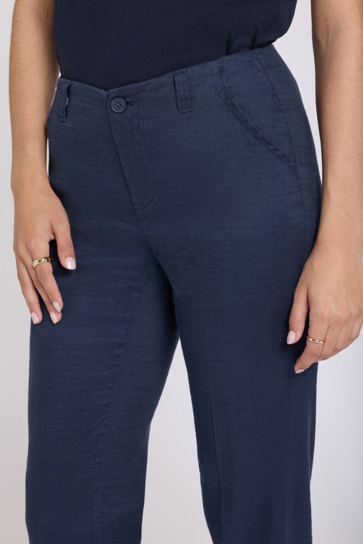 Marilyn Straight Pants In Stretch Linen | Oxford Navy - NYDJ