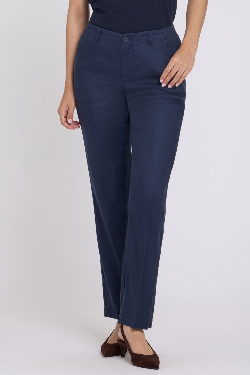 Marilyn Straight Pants In Stretch Linen | Oxford Navy - NYDJ