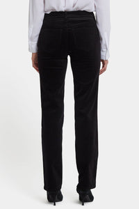 Marilyn Straight Pants in Velveteen | Black | Pants | NYDJ