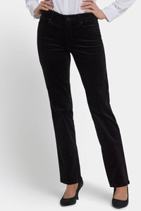 Marilyn Straight Pants in Velveteen | Black | Pants | NYDJ