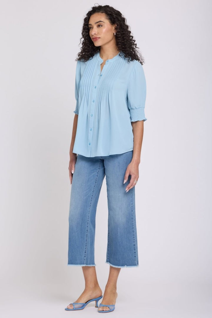 Pleated Short Sleeved Blouse | Starlight | Blouse | NYDJ