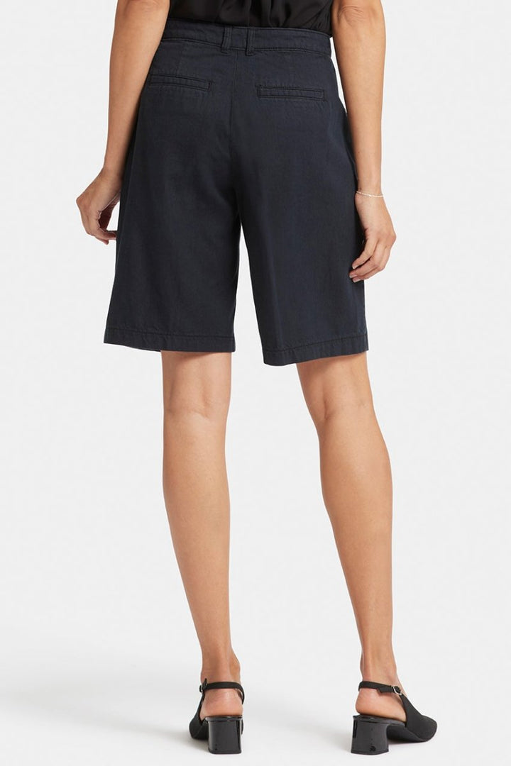 Relaxed Denim Bermuda Shorts With High Rise | Overdye Black | Shorts | NYDJ