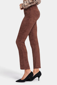 Sheri Slim Trouser Faux Suede | Dark Chocolate | Pants | NYDJ