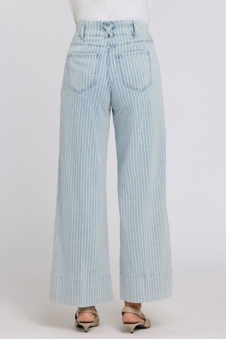 Simone Wide Leg Jeans With High Rise | Azure Stripe | Denim | NYDJ