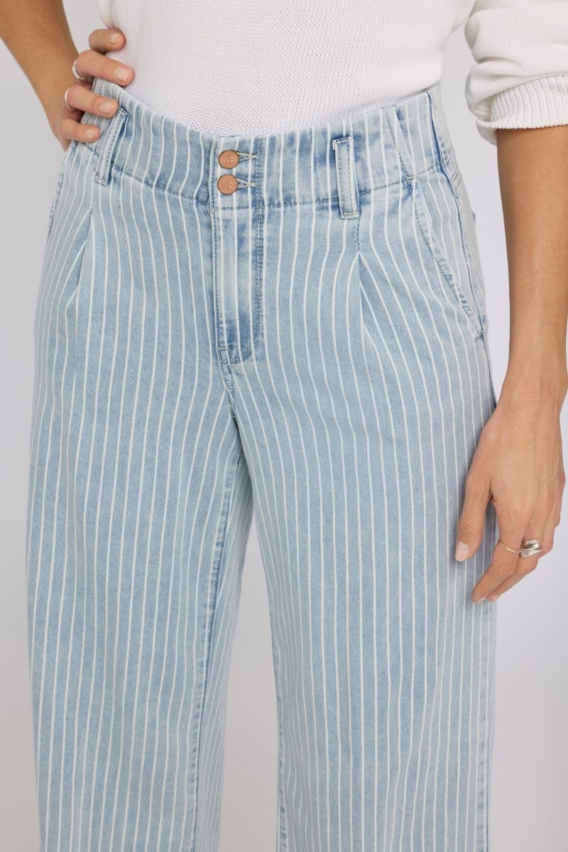 Simone Wide Leg Jeans With High Rise | Azure Stripe | Denim | NYDJ