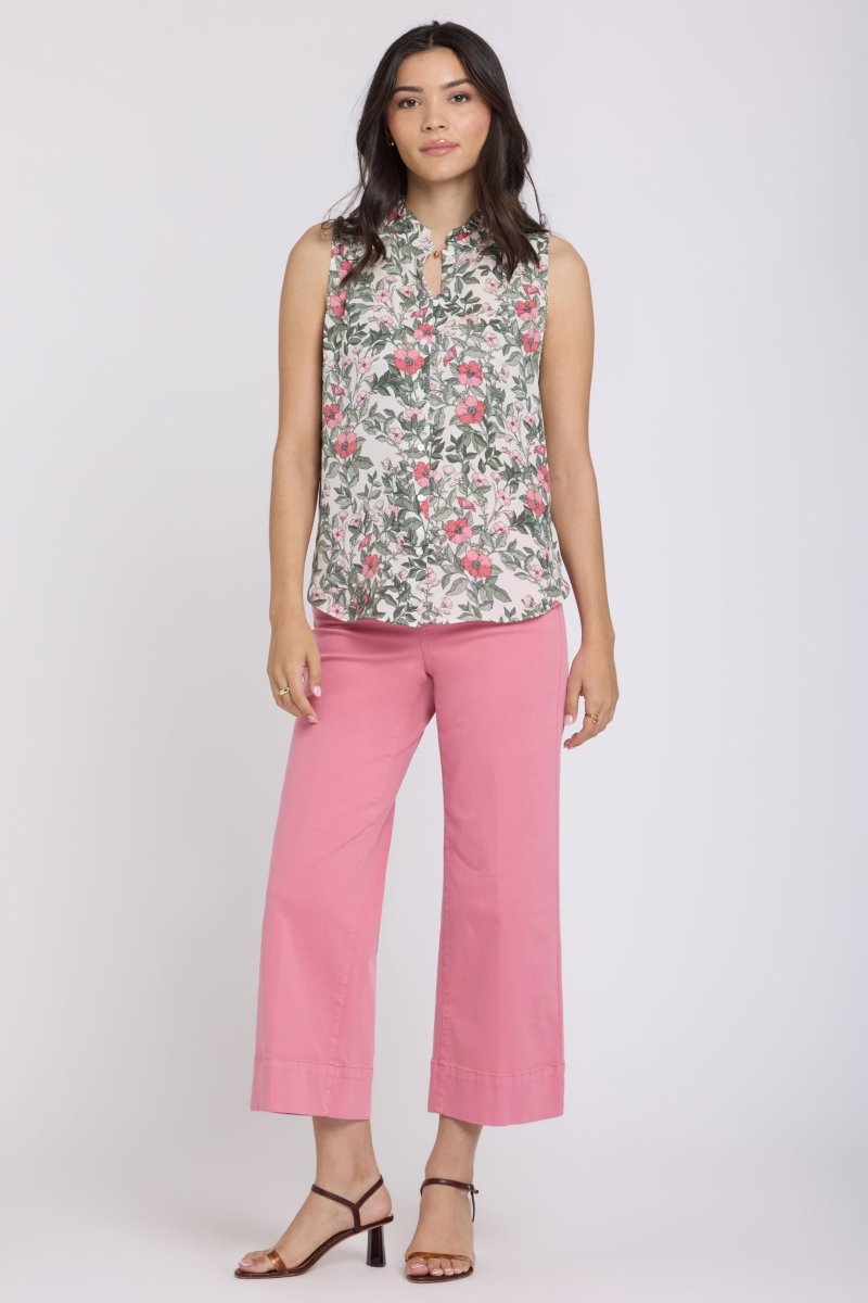 Sleeveless Ruffle Neck Blouse | Primrose Garden | Blouse | NYDJ