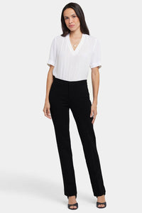 Slim Trouser Pants In Petite In Ponte Knit | Black | Pants | NYDJ