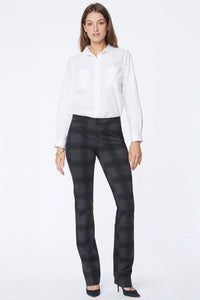 Slim Trouser Plaid Jersey | Piedmont Plaid | Pants | NYDJ
