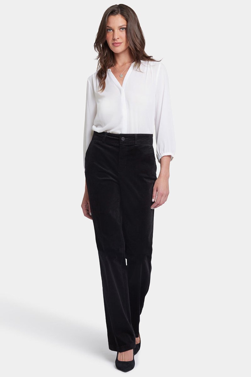 Straight Pants in Velveteen | Black | Pants | NYDJ