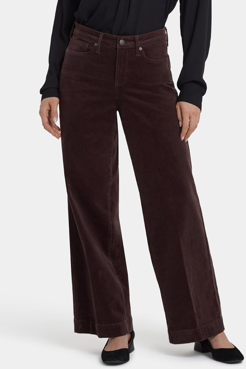 Teresa Wide Leg Corduroy Trouser | Bitter Chocolate | Non Denim | NYDJ