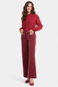 Teresa Wide Leg Trouser Red Corduroy | Paintbrush | Non Denim | NYDJ