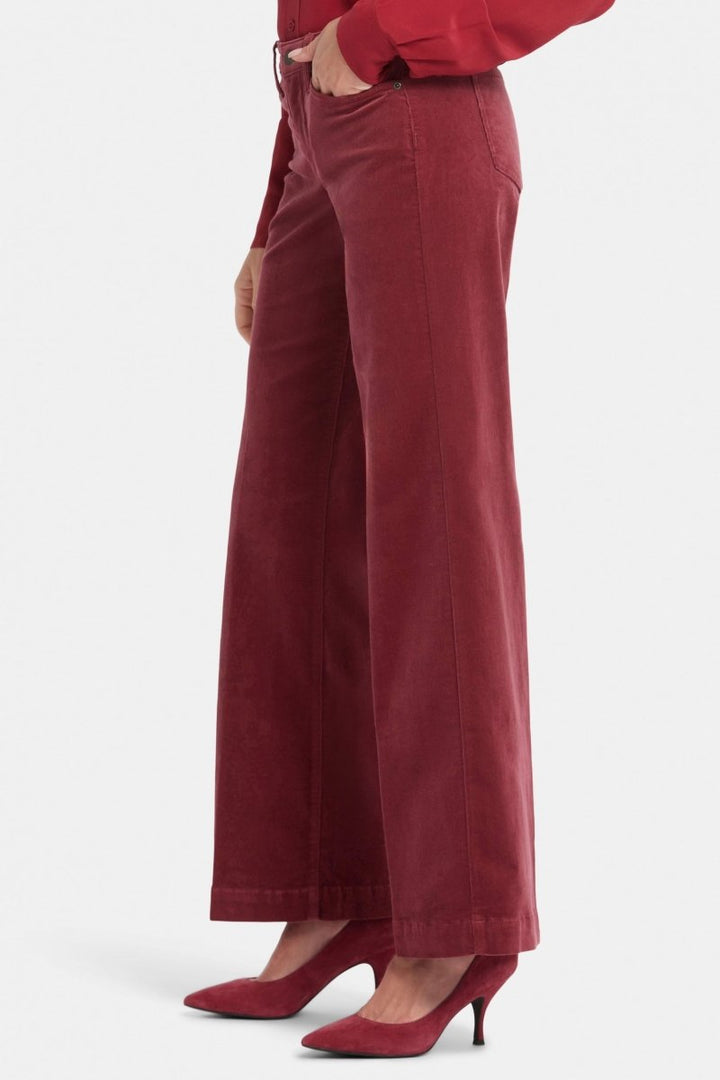 Teresa Wide Leg Trouser Red Corduroy | Paintbrush | Non Denim | NYDJ