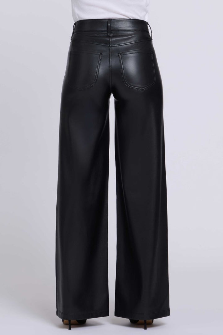 Vegan Stretch Leather Teresa Wide Leg Pants Sculpt-Her™ | Black - NYDJ