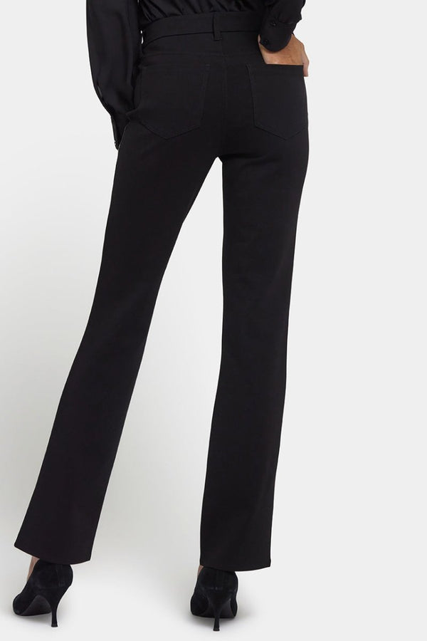 Vegan Stretch Sculpt-Her™ Leather Marilyn Straight Pants | Black | Pants | NYDJ