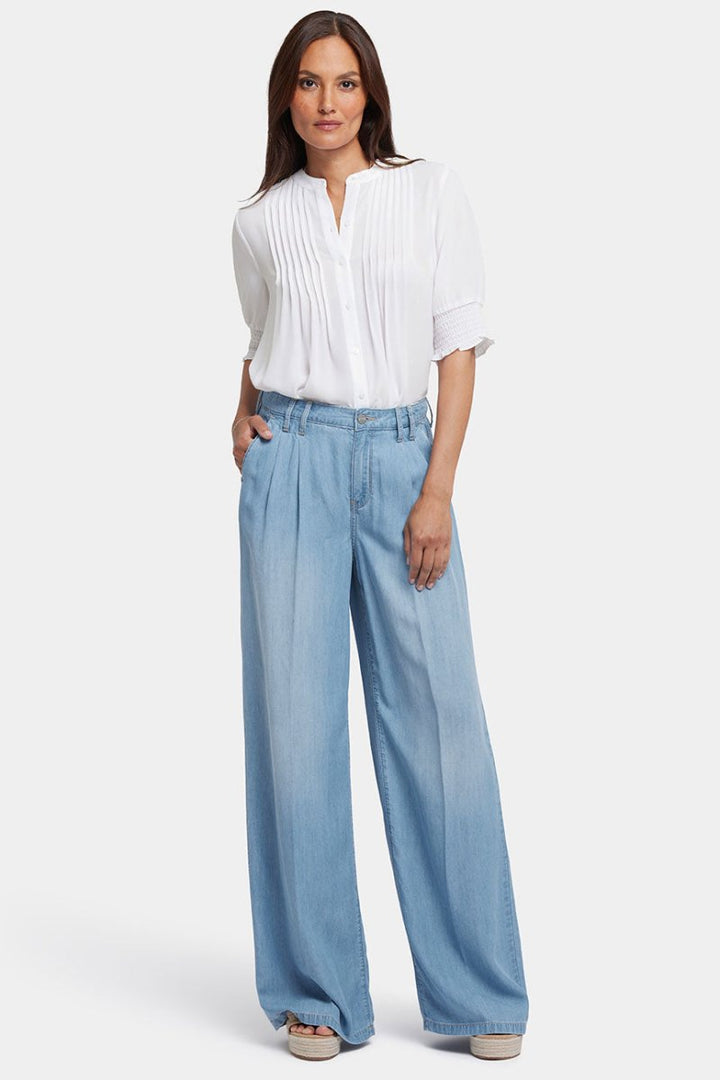 Whitney Pleated Trouser With Super High Rise | Canary Beach | Trouser | NYDJ