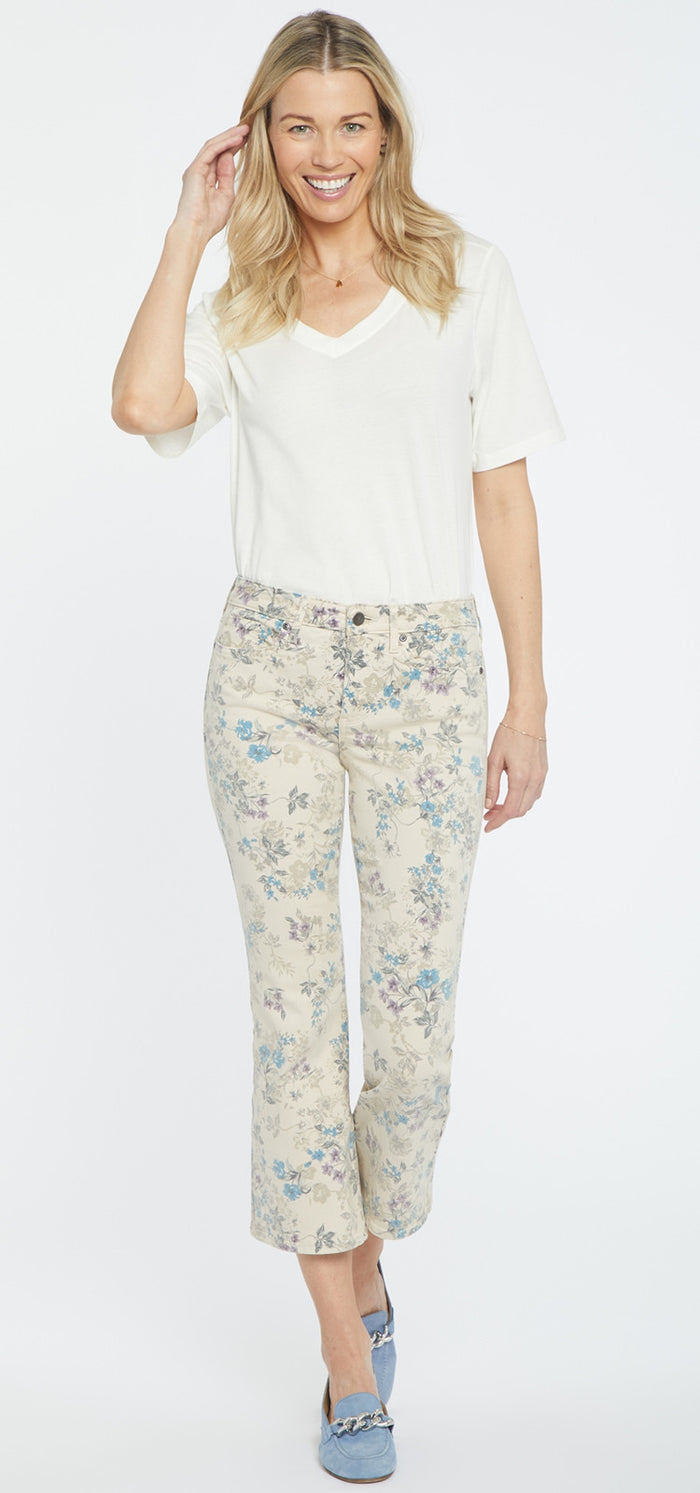 Fiona Slim Flared Ankle Jeans Flower Print Premium Denim | Idlewild | Denim | NYDJ