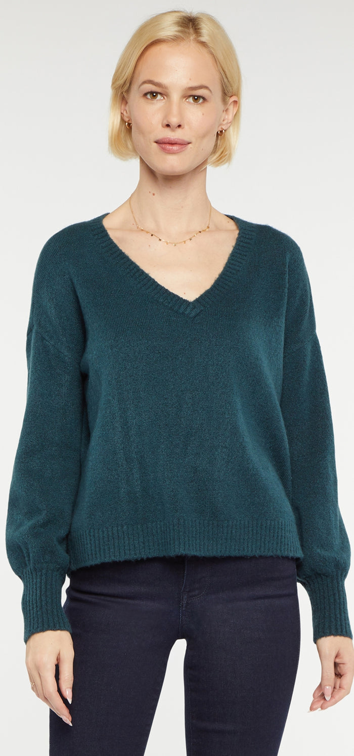 V-Neck Sweater Green-Blue | Marine | Top | NYDJ