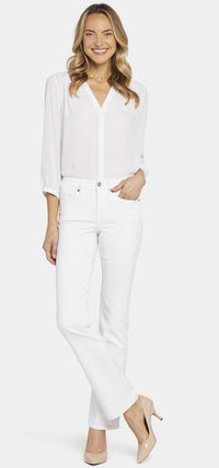 Marilyn Straight Jeans In Petite | Optic White | Pants | NYDJ