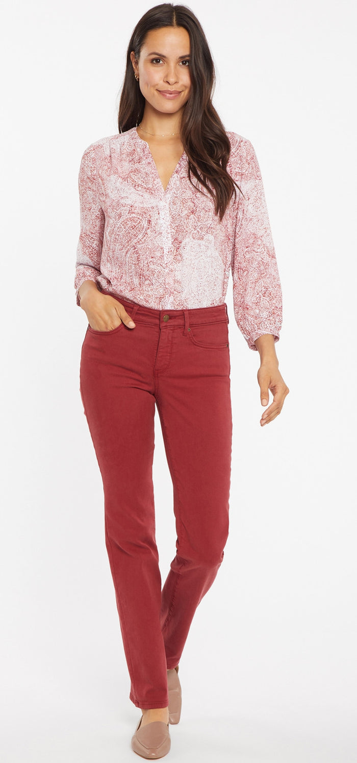 Marilyn Straight Red Premium Denim | Boysenberry Reactive | Non Denim | NYDJ